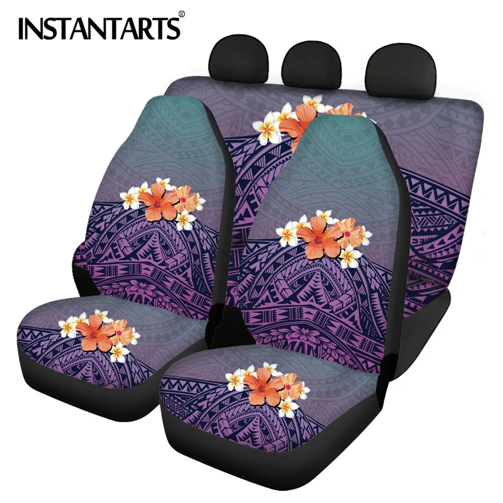 

INSTANTARTS светильник Цвет полинезийская Гибискус Frangipani печати моющиеся Автокресло охватывает полный набор с нескользящей подошвой для пар Пе...