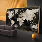 Винтажная карта мира, холст, картина, постер с принтом земли, настенные картины для гостиной, ретро, скандинавский искусство, украшение для офиса и дома