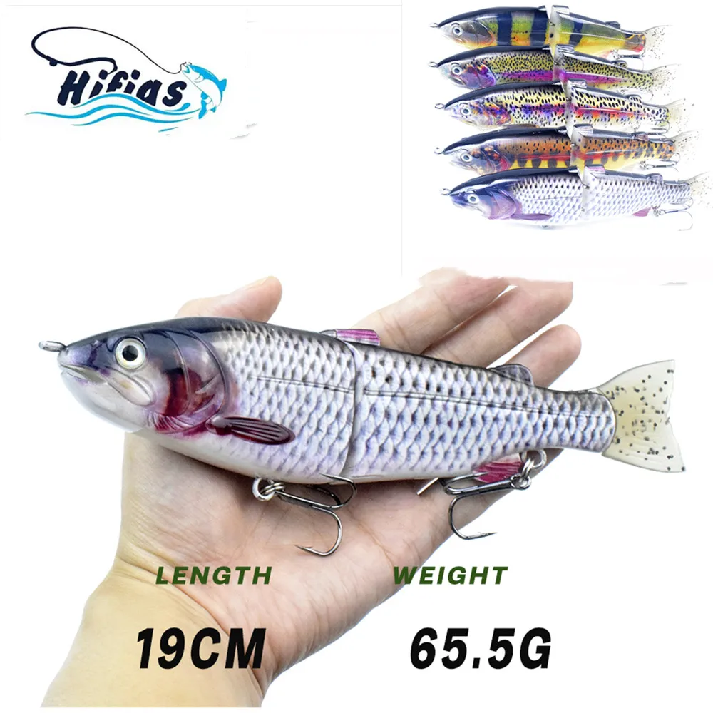 

19cm 65.5g FIAS Trout Swimbait Sinking Jointed Artificial Fishing Lures Wobblers Minnow Hard Baits Tackle