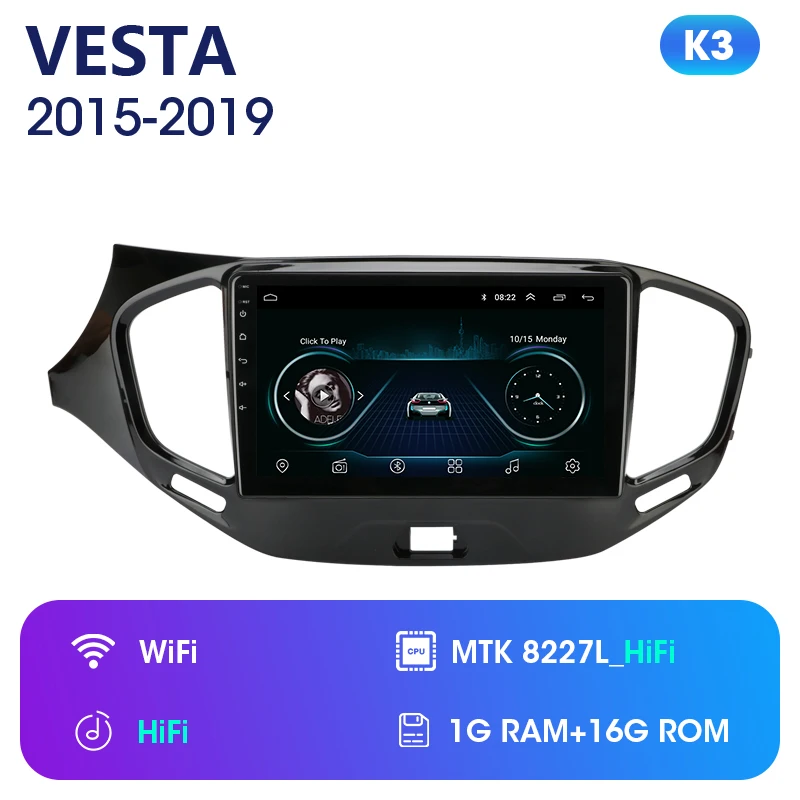 2Din 4G 2 ГБ+ 32 ГБ Android 8,1 Автомобильный мультимедийный видео плеер для Lada VESTA- аудиосистема навигация gps 2.5D+ ips 2 Din - Цвет: K3