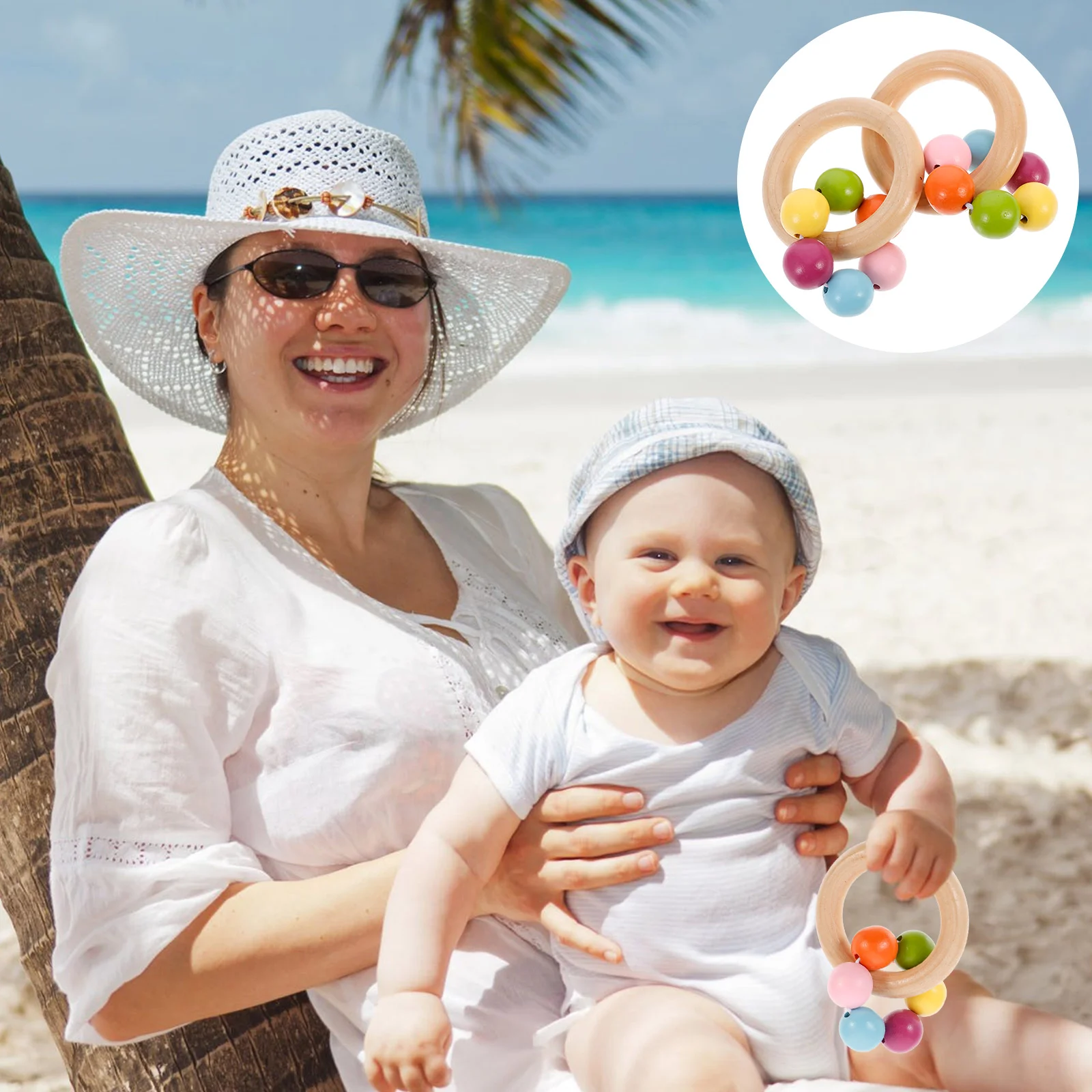 

2pcs Baby Ring Shaker Grasp Shake Sensory Pacifying Rattle Soothing