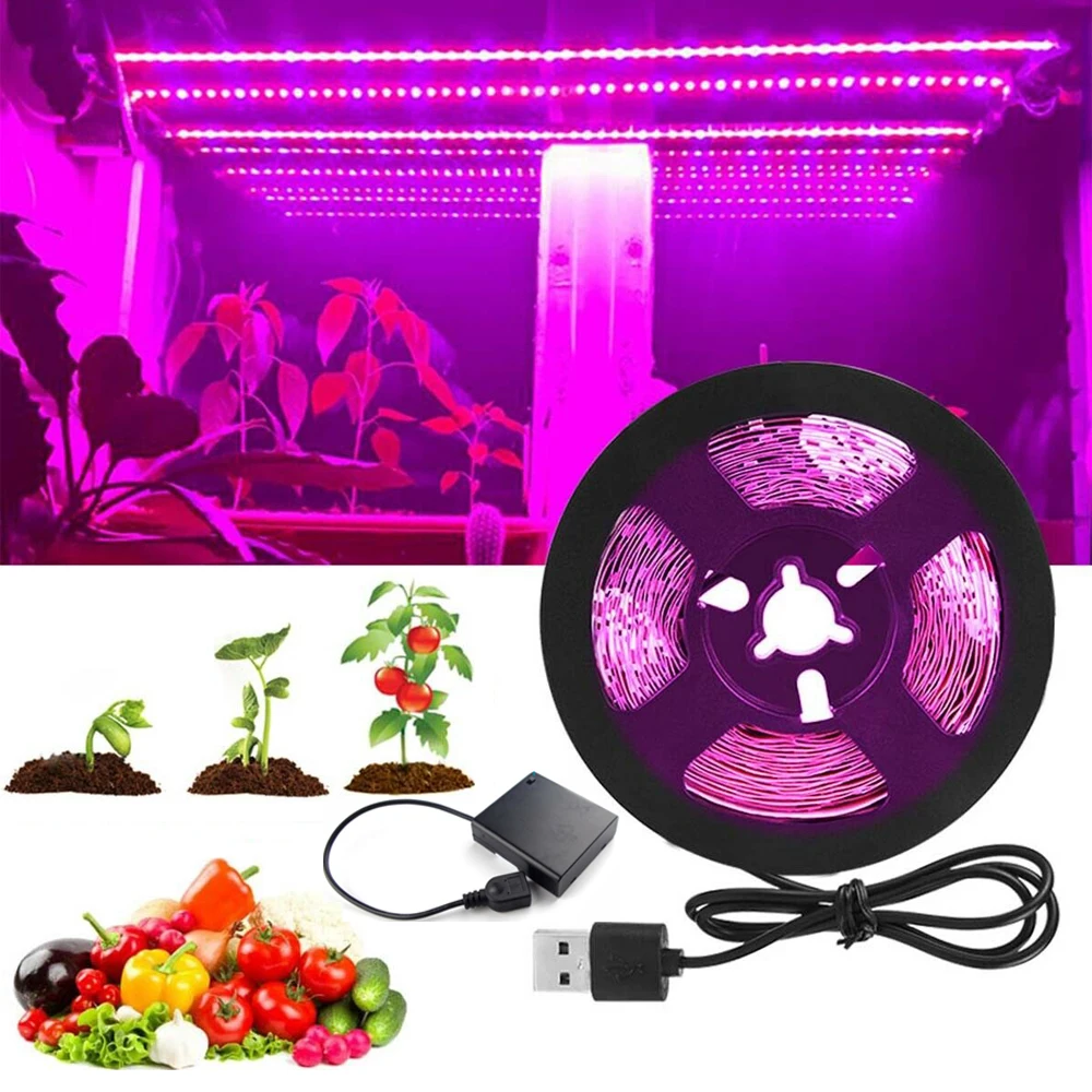 Светодиодный Фито светильник полный спектр USB/батарея светодиодный лампа для