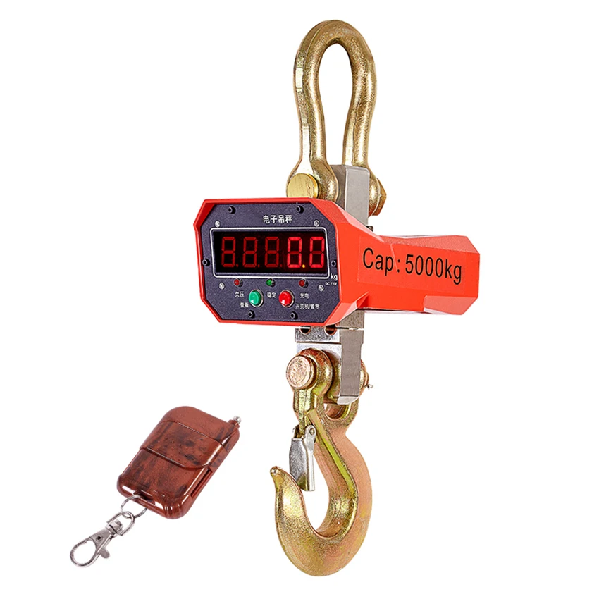 

Электронные весы для крана, светодиодные цифросветодиодный подъемные весы с беспроводным дистанционным управлением, промышленные весы для крана, фотошкала 5 т/5000 кг