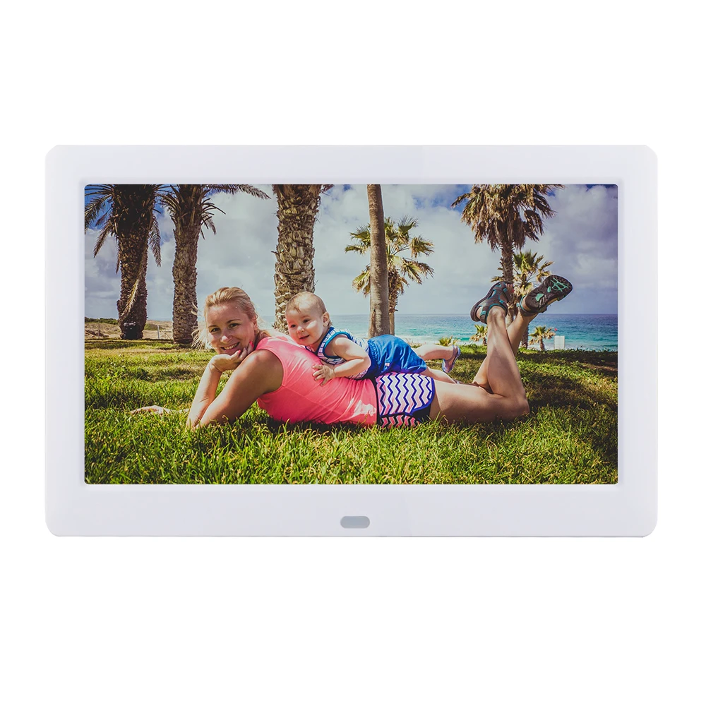 Ips 10 дюймовая цифровая фоторамка Full-View Экран фотоальбом 1280*800 часы календарь видео плеер - Цвет: Слоновая кость