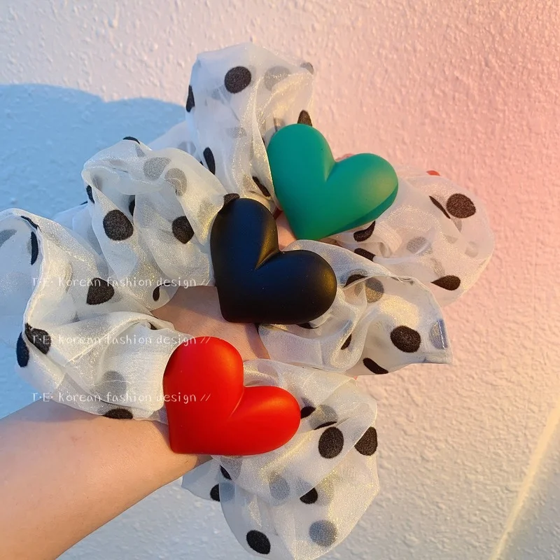Корейская новая стильная пряжа в горошек с изображением большого кишечника, круга для влюбленных волос, маленькая свежая и милая японская женская веревка для волос Корейская новая стильная пряжа в горошек с изображением большого кишечника, круга для влюбленных волос, маленькая свежая и милая японская женская веревка для волос