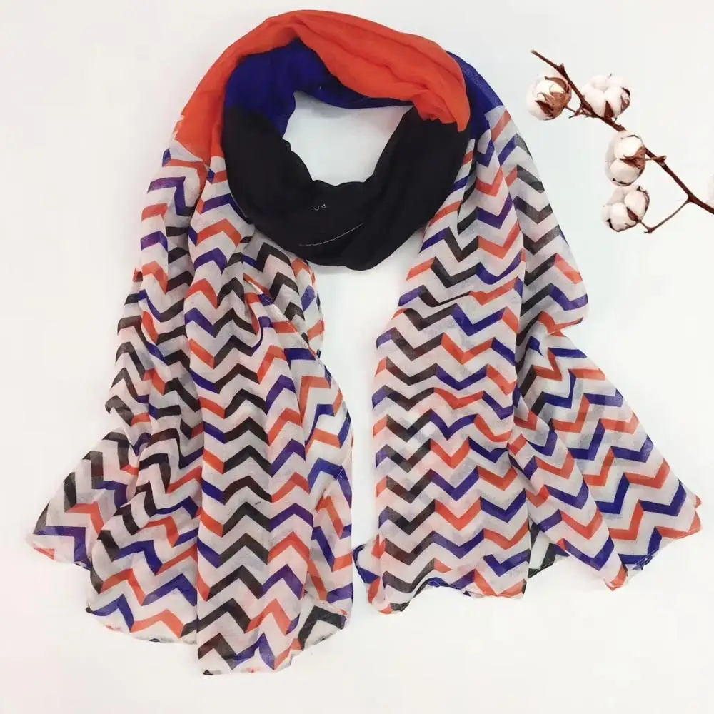 

2015 New Women Fashion Zigzag Print Shawls And Scarves Women Stripe Print Wrap Hijab 3 Colors FREE SHIPPING