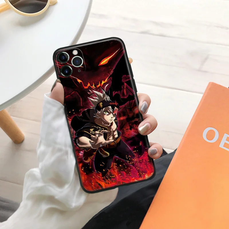 asta black clover art manga anime silicone phone case for iphone se 6 6s 7 8 plus x xr xs 11 12 mini pro max glass cover shell free global shipping
