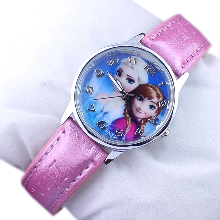 2018 new ice and snow princess Aisha Anna Princess children cartoon student girl belt quartz fashion watch | Наручные часы