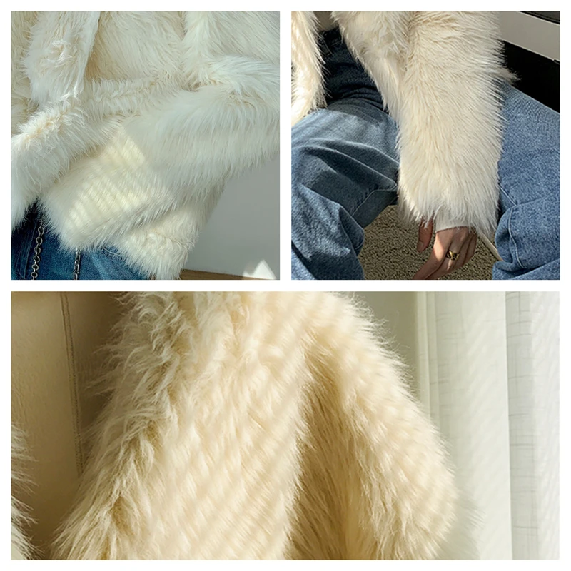 Women's Imitate Mink Faux Fur Coat Autumn Outwear Winter Jacket Overcoat Female Fashion Natural Parka Warm Clothing Plush