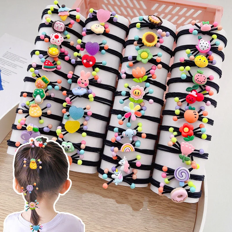

5pcs Cute Kids Baby Black Elastic Hair Bands Rope Ring Scrunchies for Girls Women Ponytail Rubber Ties Children Hair Accessories