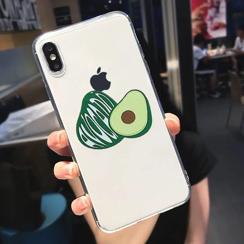 

cartoon Avocado funny Phone Case Transparent soft For iphone 5 6 7 8 11 12 s c se plus mini x xs xr pro max cover shell funda