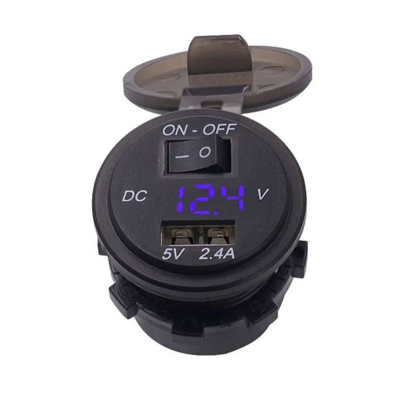 Usb зарядное устройство для мотоцикла с цифровым дисплеем 2 4 А вольтметром 12 в-24 в