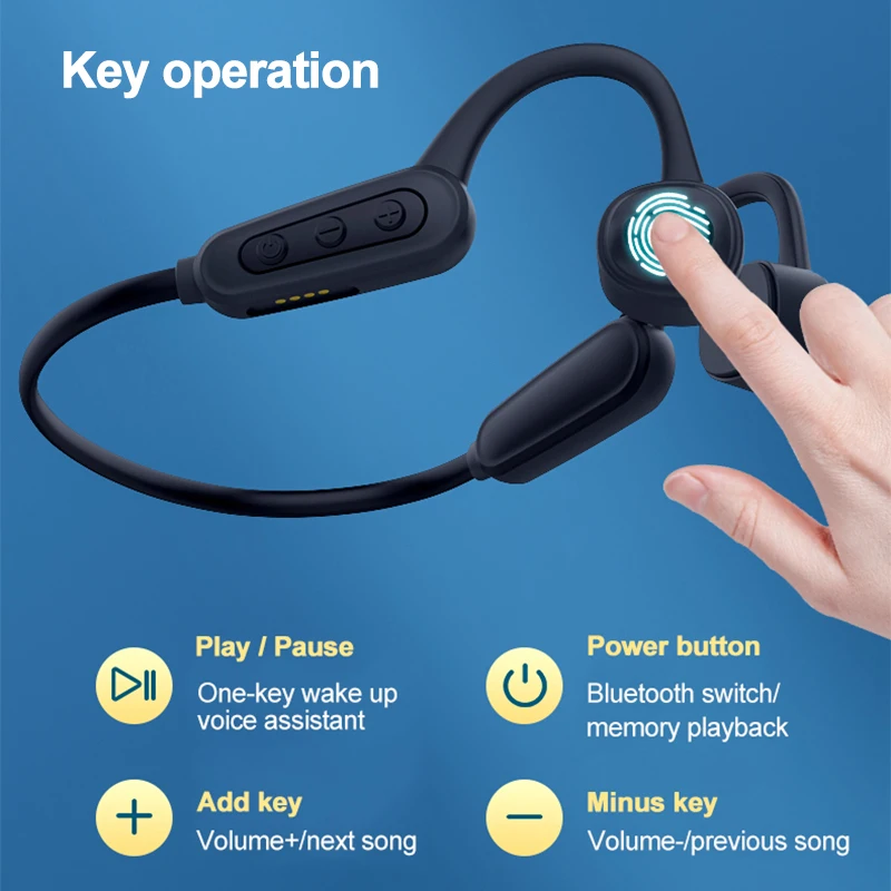 Adzuki bean Bone Conduction Headphones IPX8 Swimming Waterproof Earphones Built-in 16GB MP3 Player Bluetooth-compatible Headset enlarge