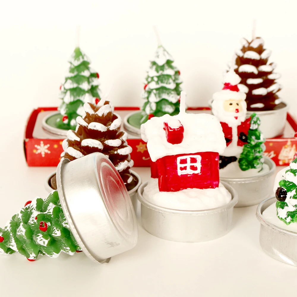 3 шт./компл. рождественская свеча Санта Клаус парафиновые свечи рождественские и
