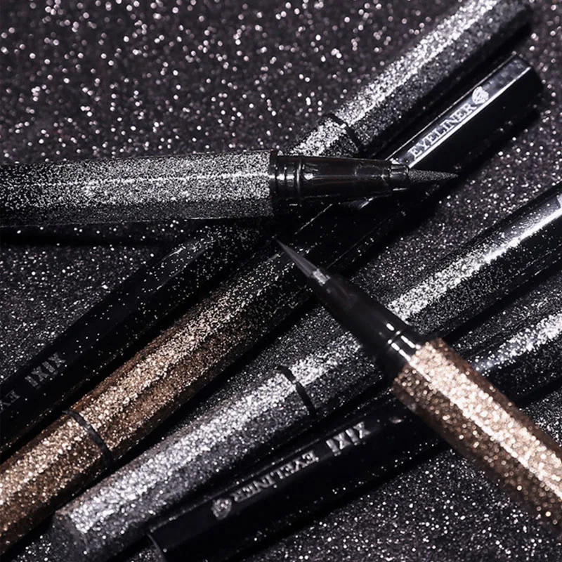 Подводка для глаз блестка черный коричневый водостойкая жидкая подводка набор