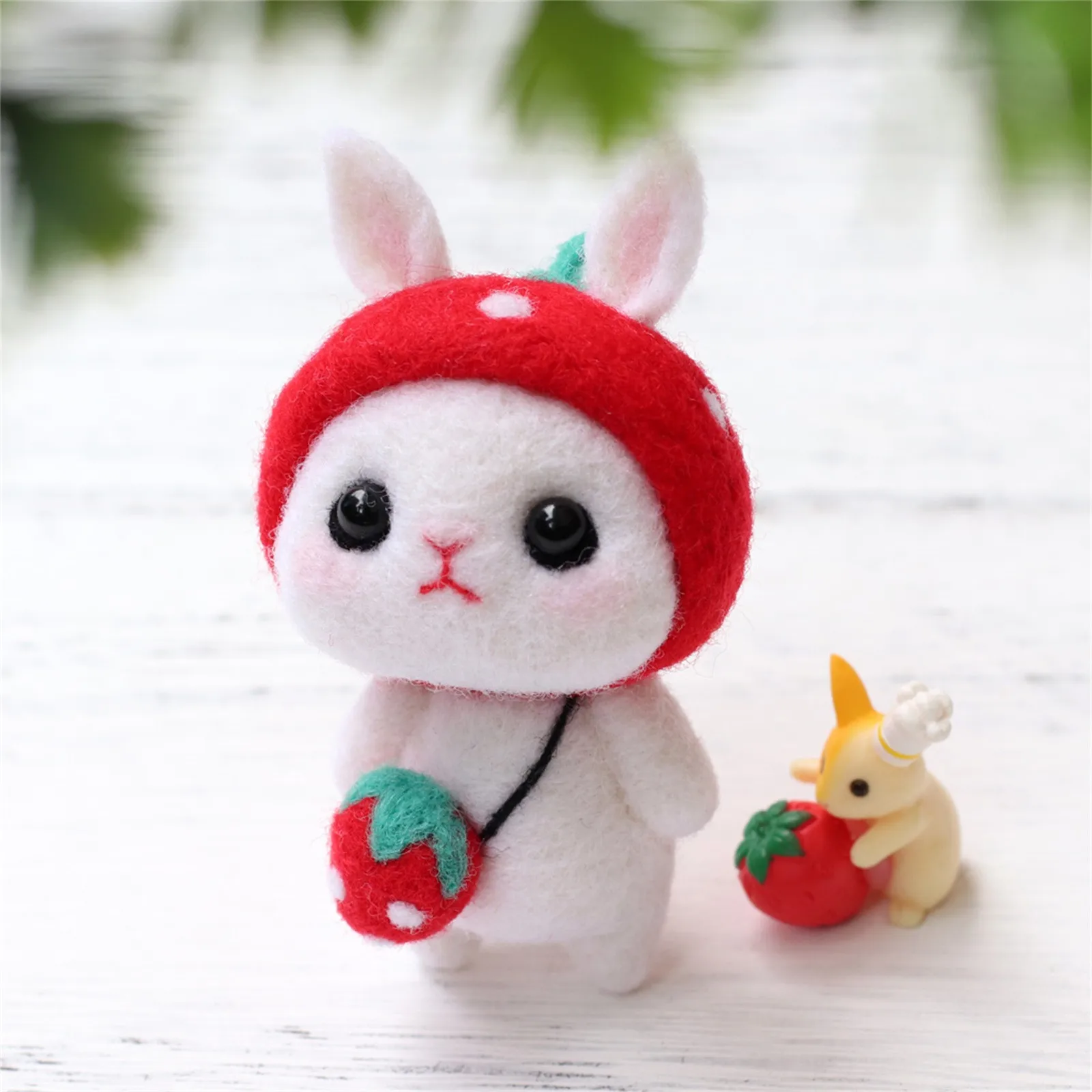 

Cute Animal Rabbit Wool Felt Doll Pattern Handmade DIY Unfinished Poked Set Poke Wool Felts Material Production Bag Poke Poke