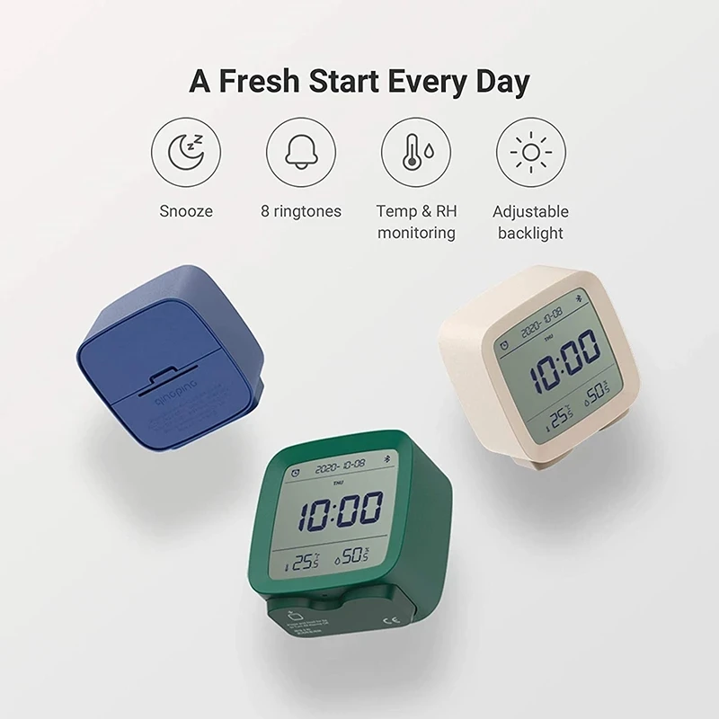 

Xiaomi bluetooth alarm clock temperature and humidity monitoring nightlight 3 in 1 intelligent multi-function back light electro