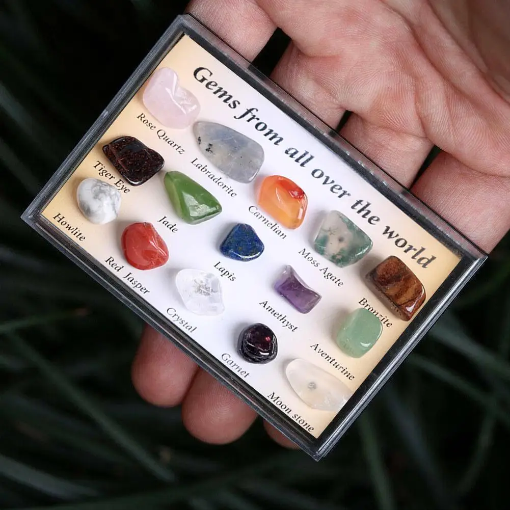 Mini Natural Mineral Ore Collection Aventurine Quartz With Tiger Eye Small Crystal Gift Box DIY Jewelry Making Home Decor | Дом и сад
