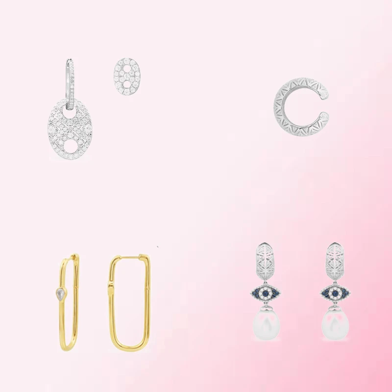 

1:1 Make 925 Sterling Silver Customized Mysterious And Charming DIY Fashion Exquisite Earrings
