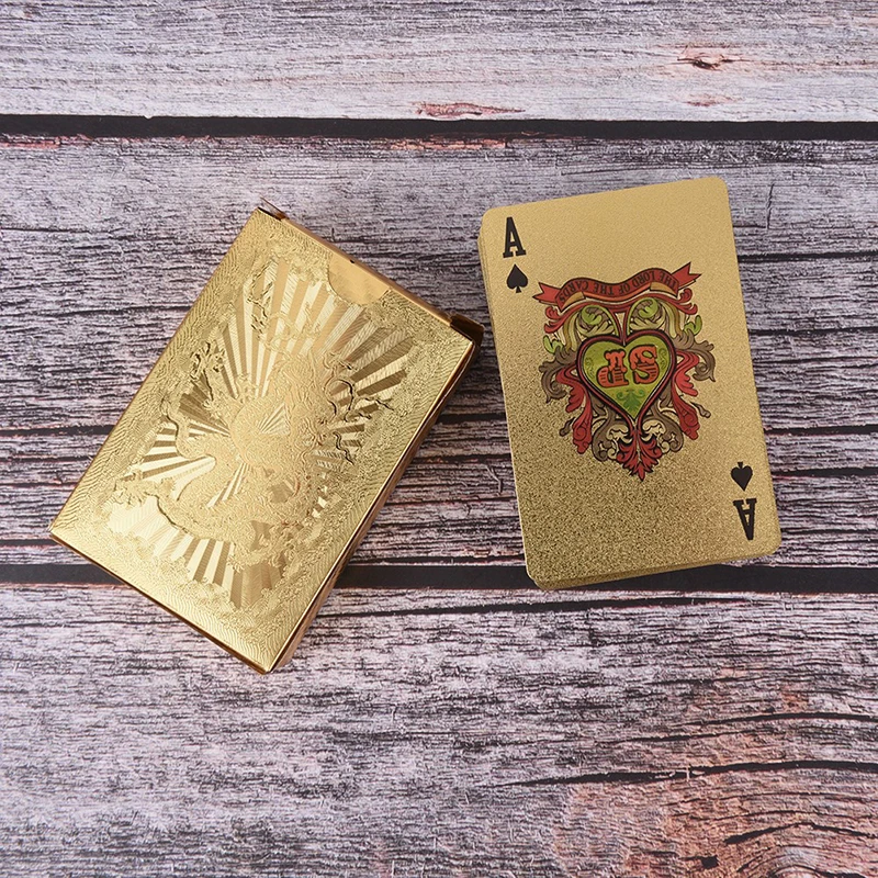 Водонепроницаемые Позолоченные карточки 1 шт. набор для настольных игр игральные