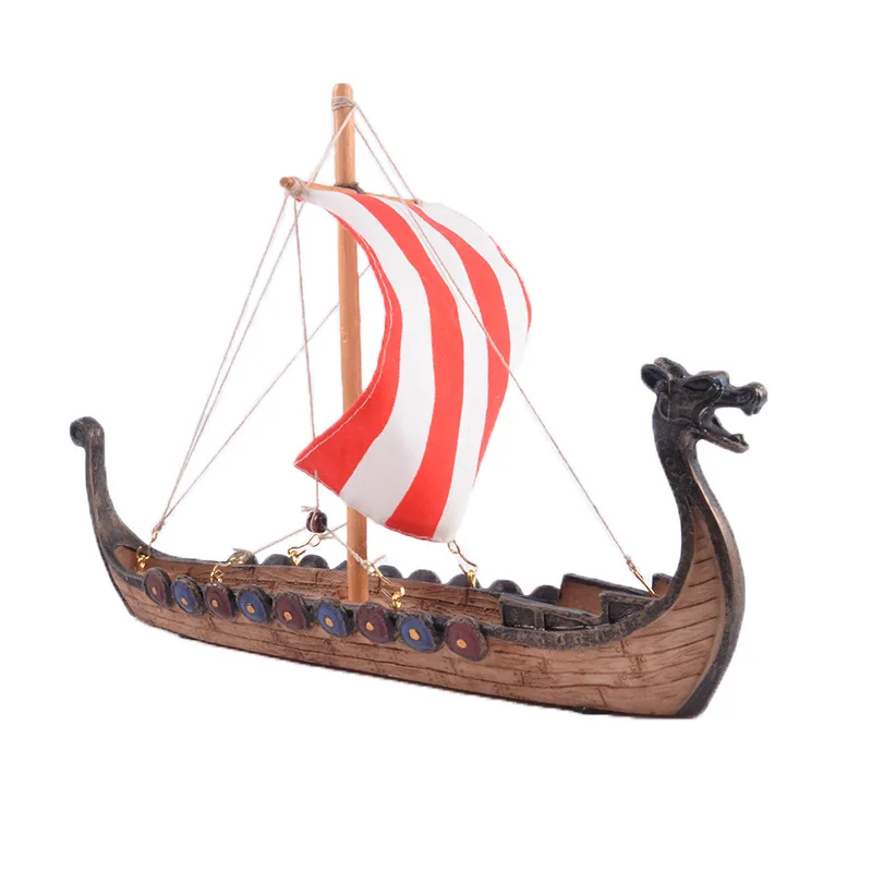 Viking longship Дракон сувенир-лодка резная Смола ремесло украшения дома Викинги кораблей Парусная модель игрушки подарки 25,5x17,5x5,5 см