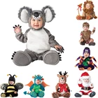 0-3 года, для маленьких мальчиков и девочек, мультяшный динозавр, коала, для детской вечеринки, Детский костюм