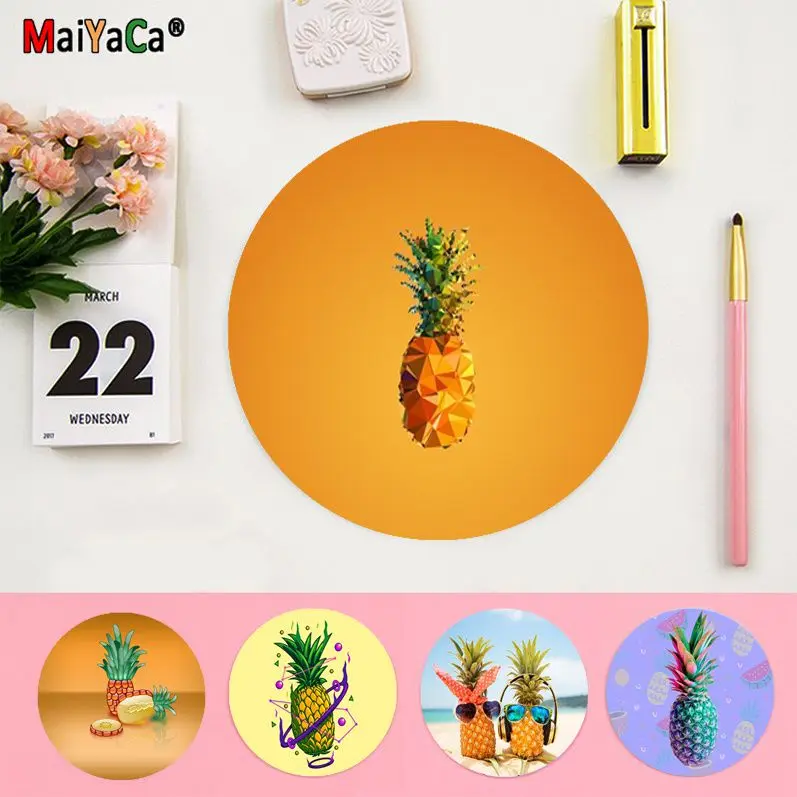 

Maiyaca New Arrivals Pineapple Pattern Laptop Computer round desk pads Mousepad Anti-Slip Laptop PC Mice Pad Mat gaming Mousepad