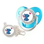 Детская соска Disney New Blue Bling Стич, Микки Маус с зажимом для соски, симпба Минни Маус, роскошная соска для детей, подарок