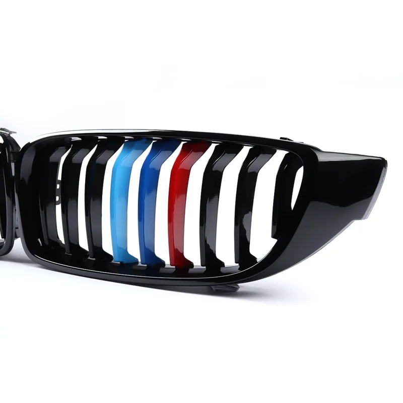 

MagicKit 1 Pair Glossy Black+M Color Front Kidney Racing Grills For BMW 4-Series F82 F80 F32 F36 2013-2017