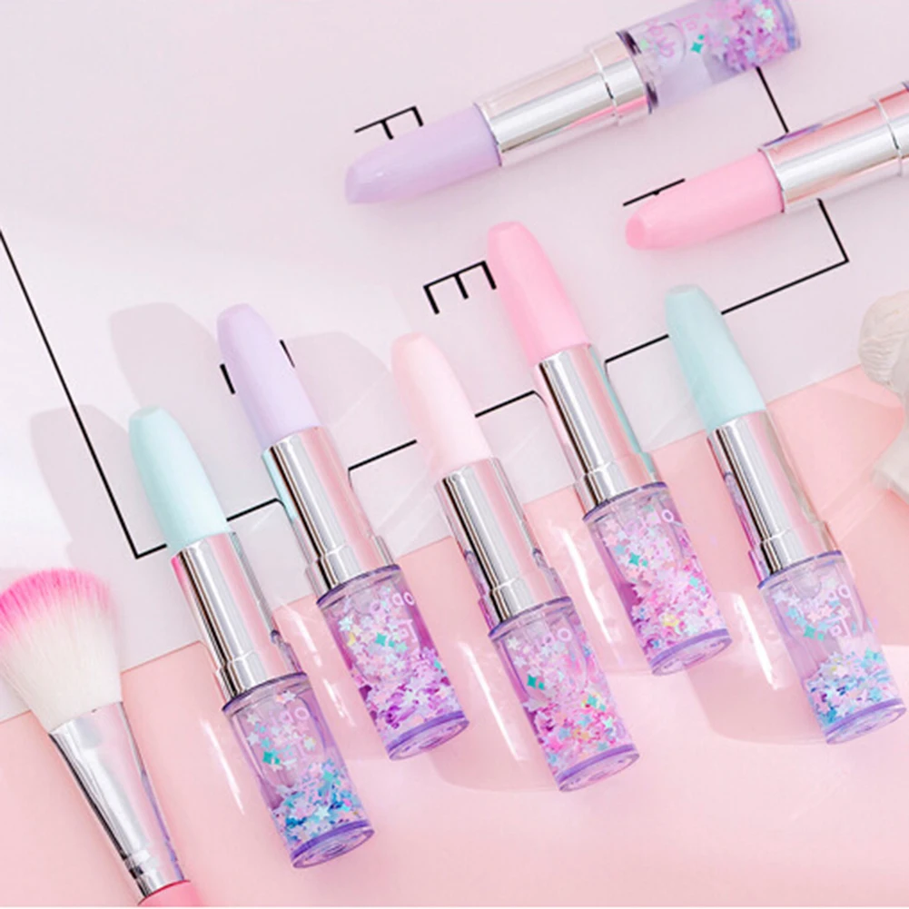 Новинка гелевая ручка в форме губной помады с сыпучим песком для школьников и