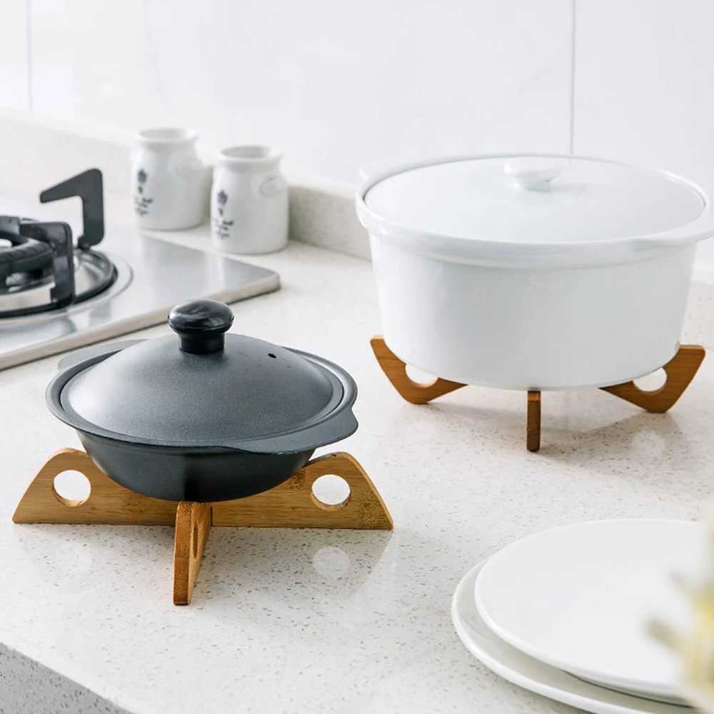 Стойка для подноса Съемный Деревянный Настольный коврик кухонный горшок