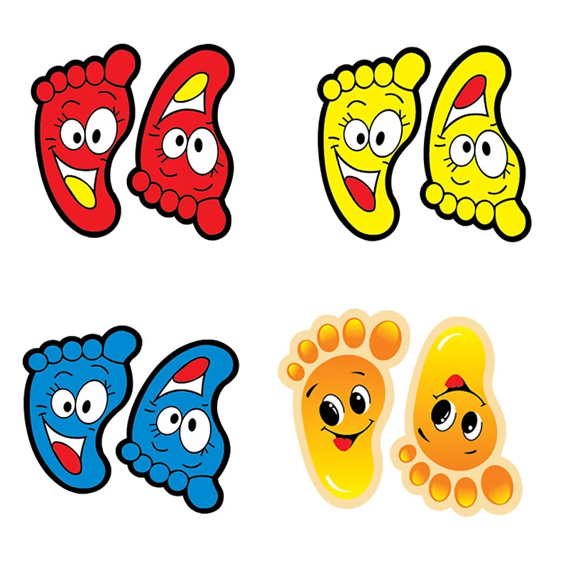 1 пара наклейки следов ног мультфильм милая форма Детская лестница детский сад