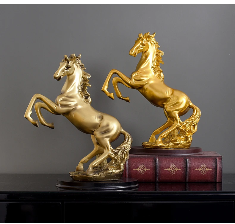 GOOD LUCK HOME OFFICE Company SHOP ROOM TOP COOL Success Money Drawing gold horse decorative FENG SHUI statue | Дом и сад