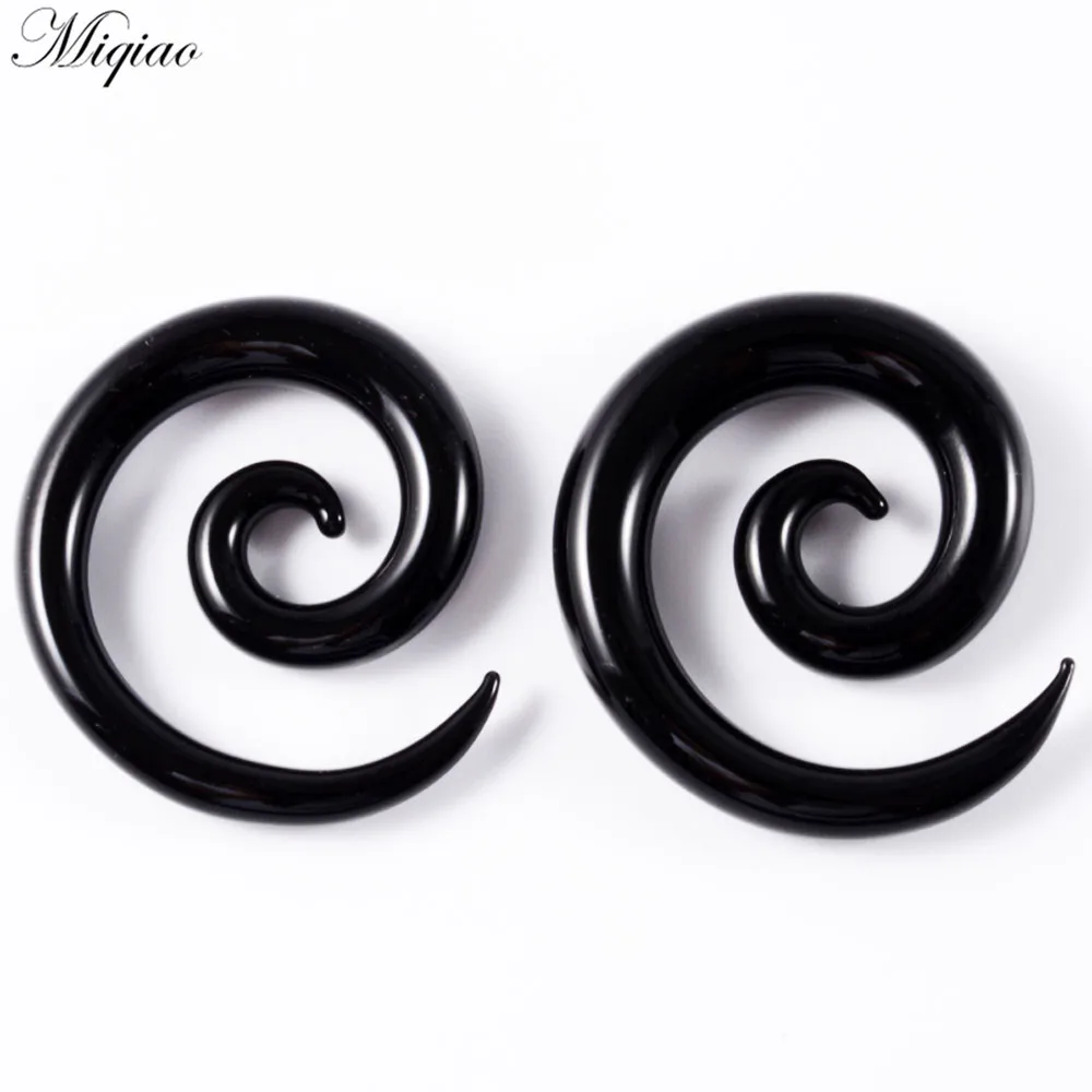 Miqiao 2 шт. горячая Распродажа Творческий Стекло черный Улитка уши с 8 мм-10 мм боди
