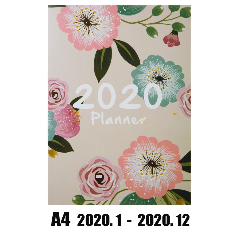 Розово-красный А4 Agenda Escolar наклейки для дневника notebook 365 самонаполнение Kawaii планировщик блокнот 12 месяцев Еженедельный школьный планировщик D50 - Цвет: Розово-красный