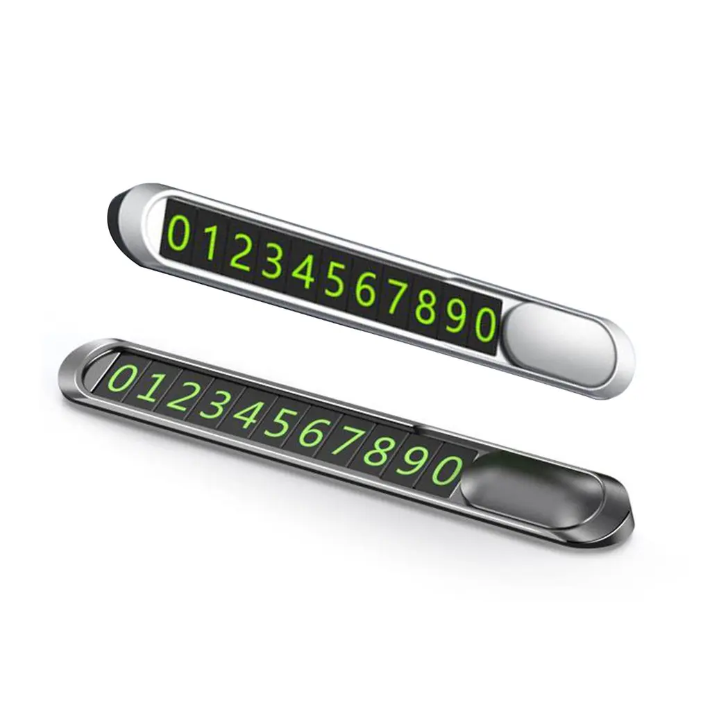 

Temporary Car Parking Card Car Sticker Metal Alloy Texture Car Phone License Plate Automobile Parking Card