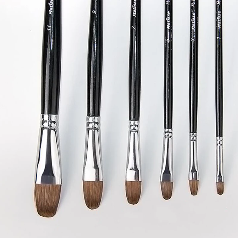 

6PCS Watercolor Gouache Oil Painting Art Pen High Quality Convenient Easy To Clean Art Supplies Simple Fresh Portable Brushes