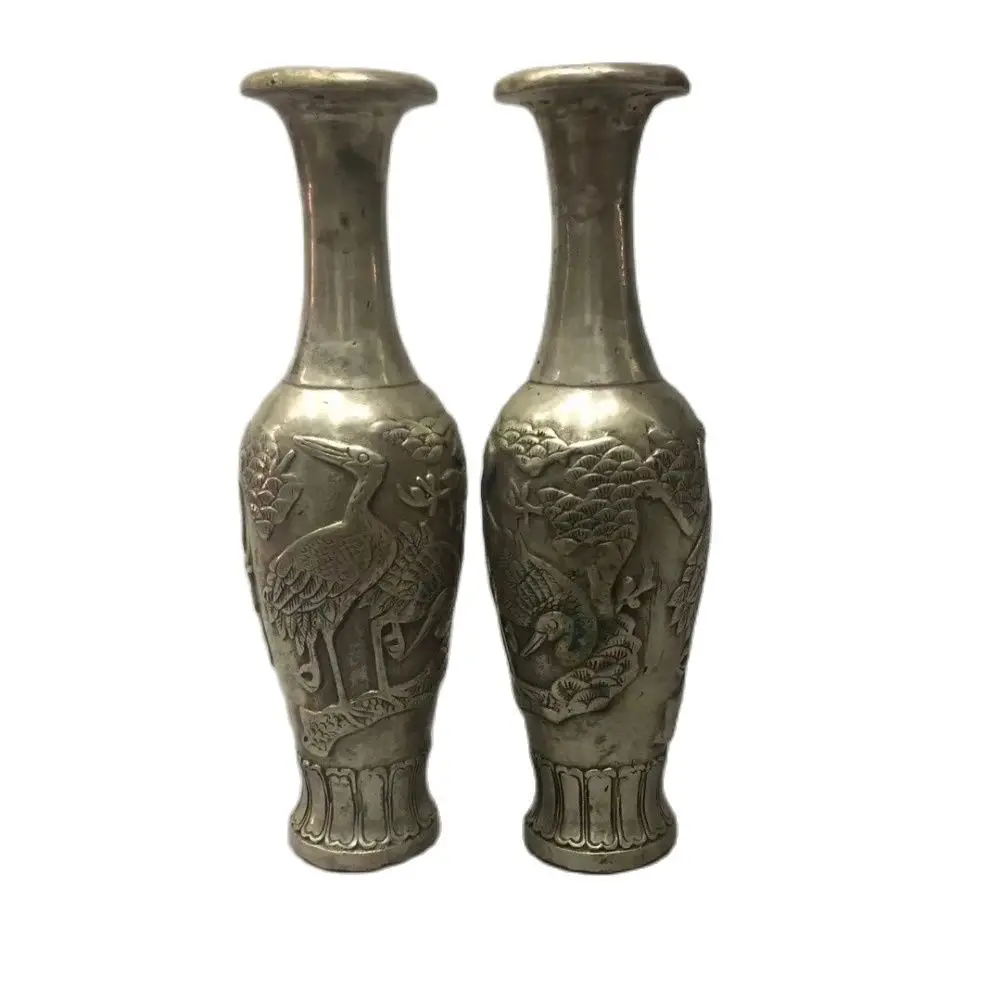 

Moehome Тибетский Фан, серебряная геомантическая долговечность, красно-венец, металлическая ваза, украшение для дома, металлические поделки