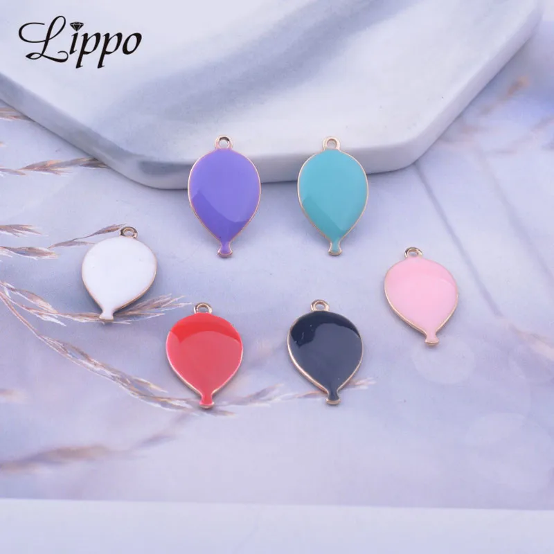 30 шт. 10*17 мм двухсторонние эмалевые шары подвески золотого цвета медные Diy