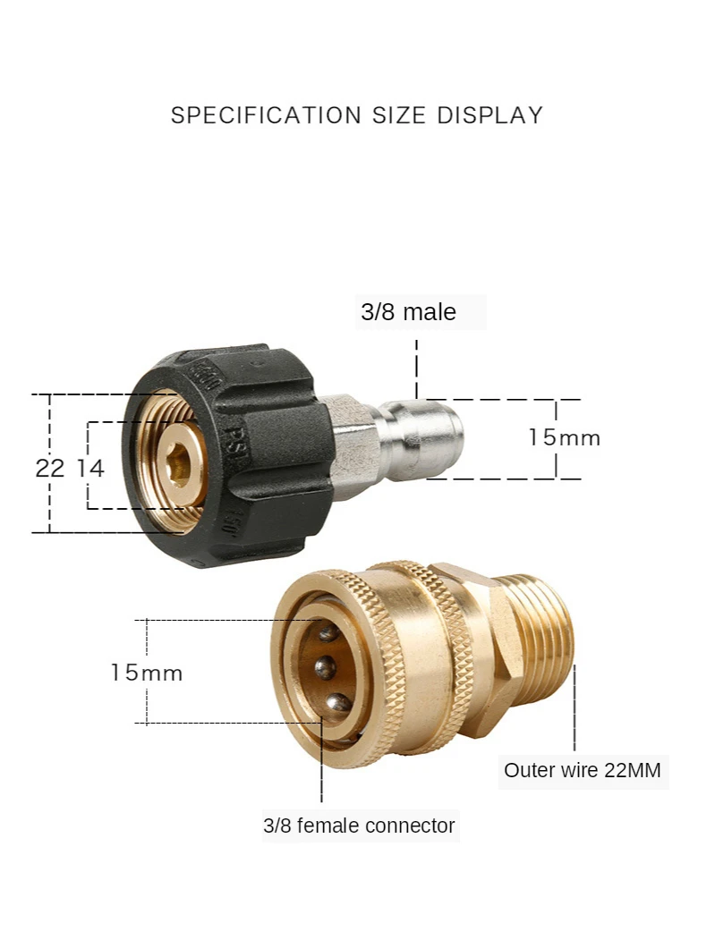Высоко Давление пушка мойка для автомобиля Стальная проволока трубы 3/8 m22 с