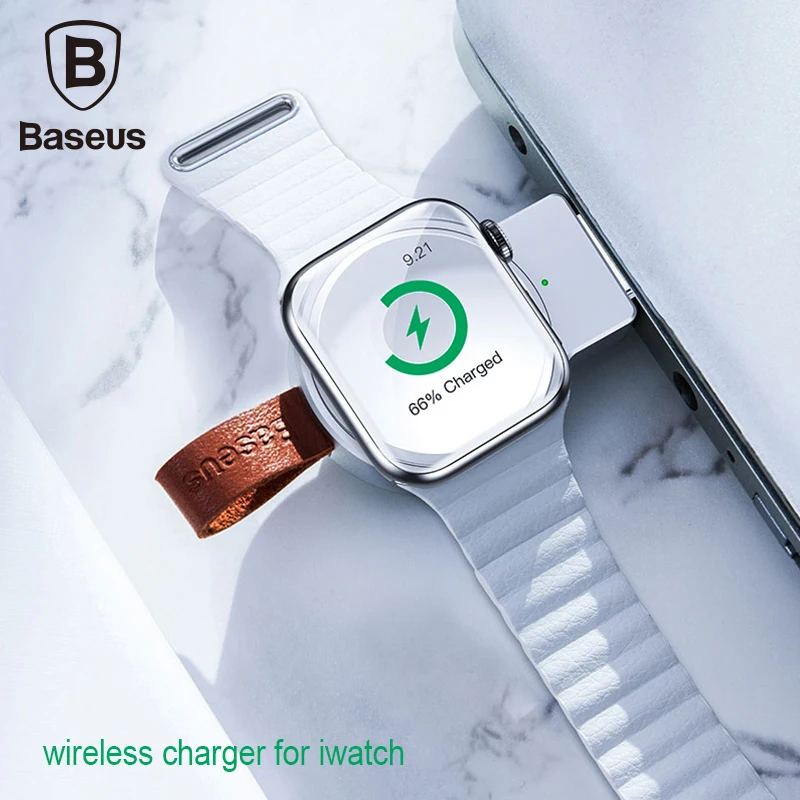 Baseus Портативный Беспроводной Зарядное устройство для наручных часов Apple Watch 4, версия 1, 2, 3, ремешок QI Беспроводной Зарядка для Iphone часы Беспроводной зарядного устройства с Usb слот