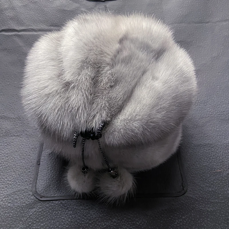 Роскошные зимние меховые шапки для женщин Anit Cold 40 градусов теплые с шариками из