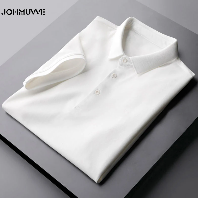 

JOHMUVVE 3 Colour New Ariival Men Fashion Polo T-shirt Short Sleeve Casual Business Shirts Summer T-shirts Cotton Clothing