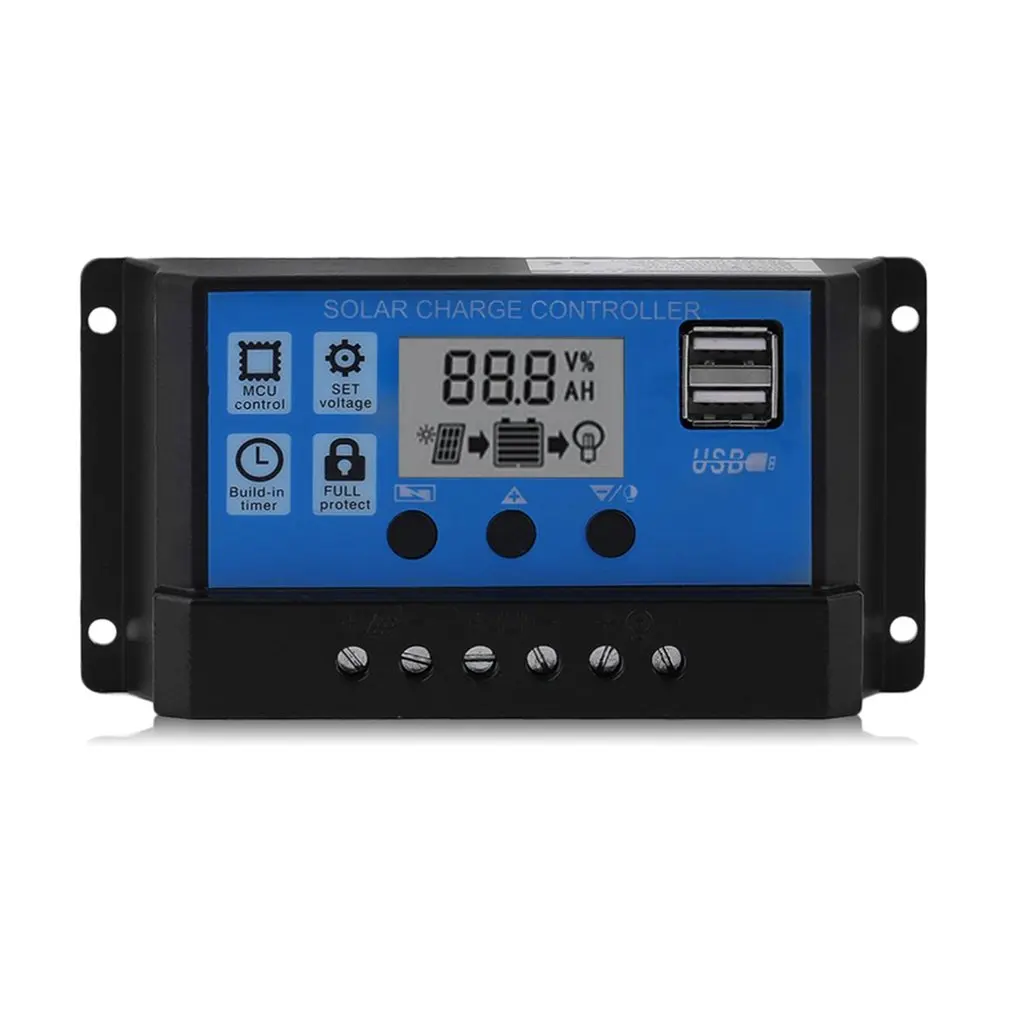 Профессиональный двойной USB 12V/24V 10A Панели солнечные контроллер Батарея