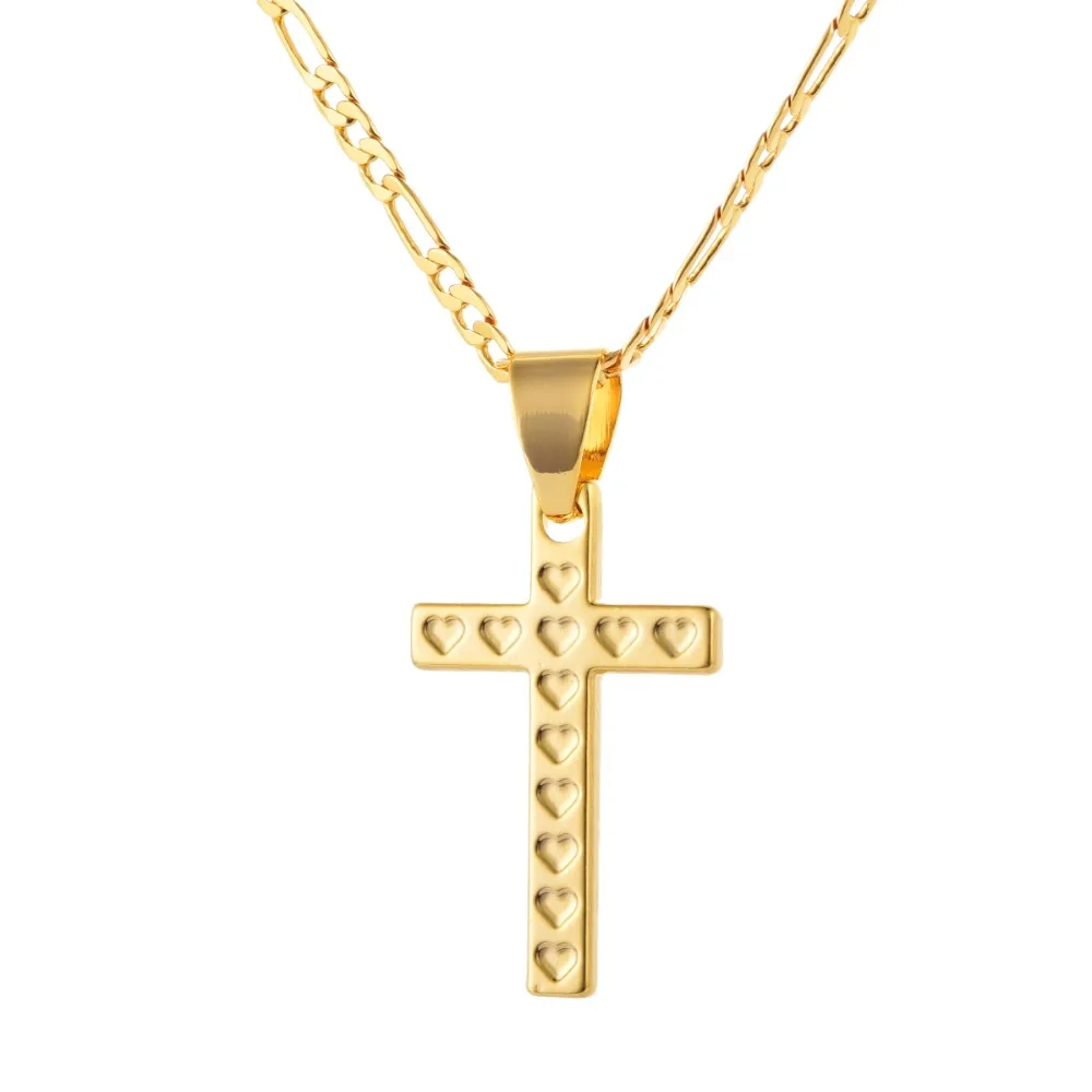 Ожерелье с кулоном в виде сердца для мужчин и женщин желтое золото|Ожерелья