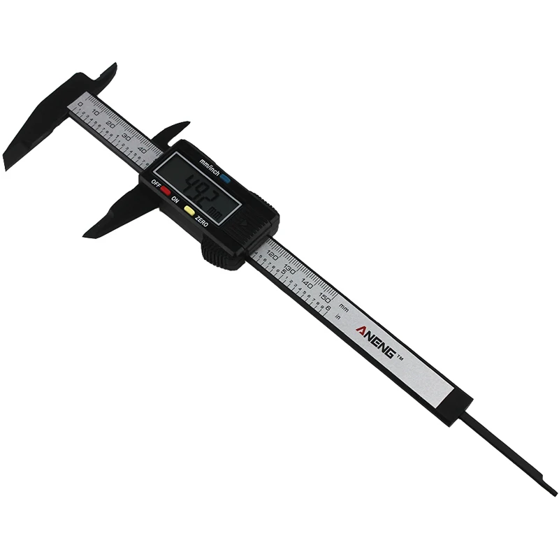 

Jiguoor Electronic Micrometer Carbon Fiber Caliper Gauge Ruler Precision Measuring Tool 150mm 6inch LCD Digital Vernier Caliper