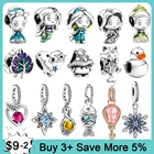 Шарм из стерлингового серебра 925 пробы, вечная икона, розово-голубая звезда, бусы принцессы подходит для оригинального браслета Пандоры, изготовление ювелирных изделий, подарок DIY