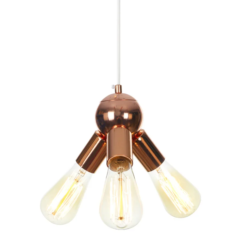 3 головки стильные минималистичные гальванические подвесные светильники