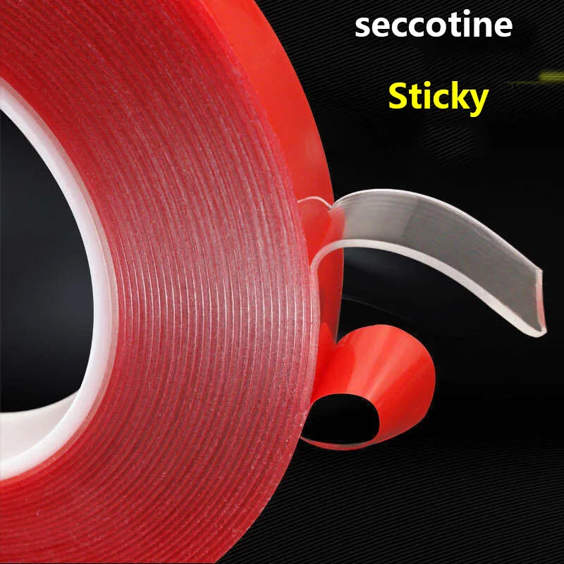 

Double Sided tape Nano tape 3m 5/8/10/15/20/25/30/40/50mm Width Transparent tape Washable Adhesive Nano Traceless Sticker Glue