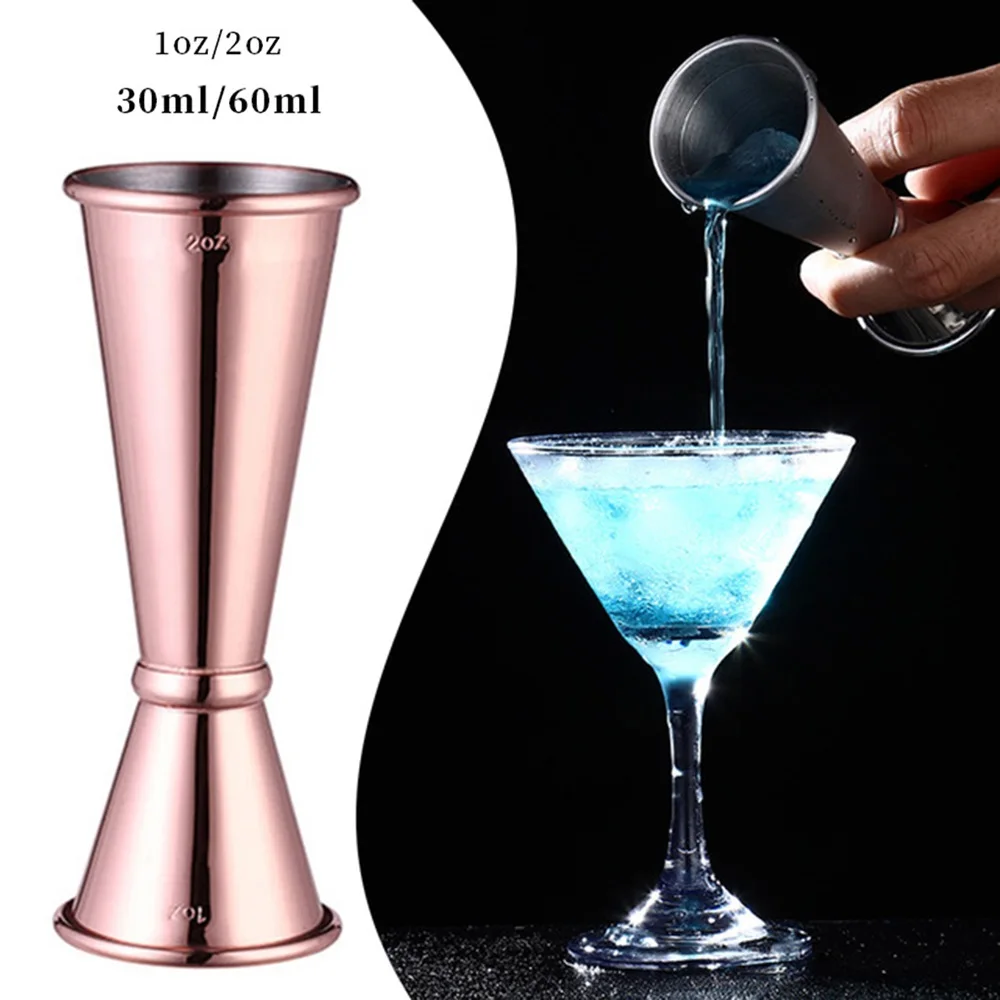 

30ml/60ml Cocktail Double Shaker Measure Cup Stainless Steel Cocktail Bar Jigger Measuring Wine Bartender Tool Ounce Cup Scale